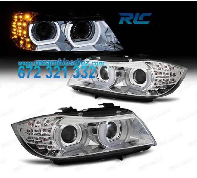 Faros xenon ojos de angel 3d bmw serie 3 e90 e91 0