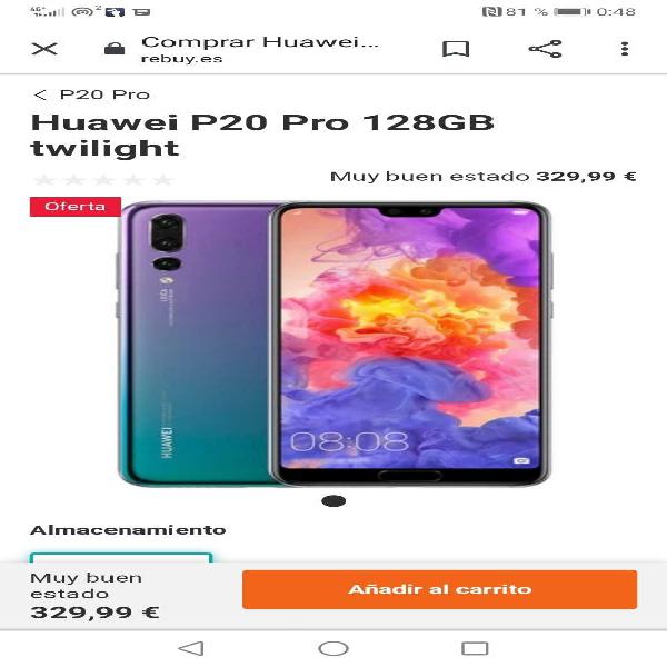 Wuauei p20 pro 128 gb 6 ram