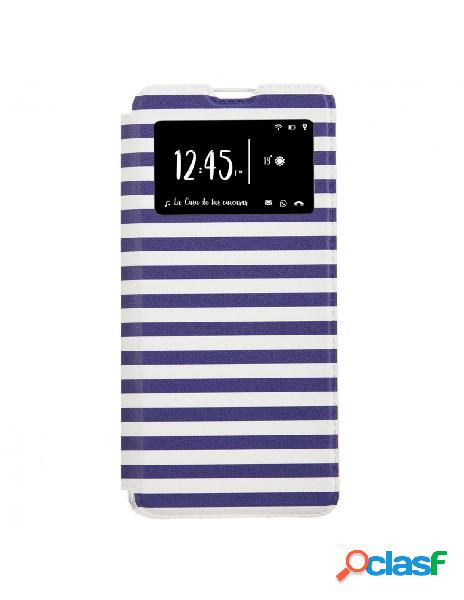 Funda libro rayas morada para samsung galaxy a41 Funda libro rayas morada para samsung galaxy a41