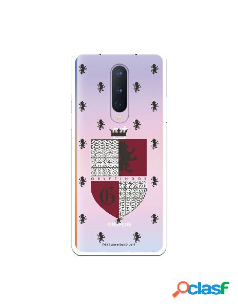 Funda para OnePlus 8 Oficial de Harry Potter Gryffindor Escudo Transparente - Harry Potter