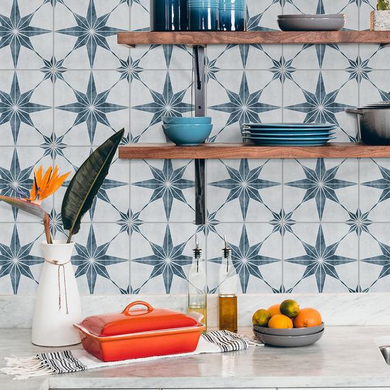 Blue gray astra tile sticker, suitable for wall and floor, Blue gray astra tile sticker, suitable for wall and floor,