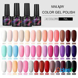 7 mll esmalte en gel para uñas 40 colores gel UV esmalte de uñas semi permanente decoración de arte de uñas manicura capa superior y base