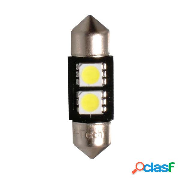 1 unidad l318w - lámpara led l318 - c5w 31mm 2xsmd5050 canbus blanca