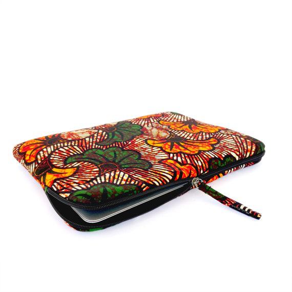 Estuche de computadora de cera africana estuche acolchado o