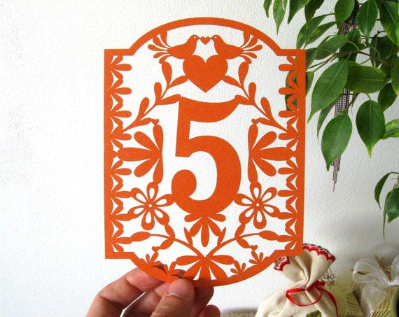 Números de mesa números de papel picado boda mexicana - Números de mesa números de papel picado boda mexicana -