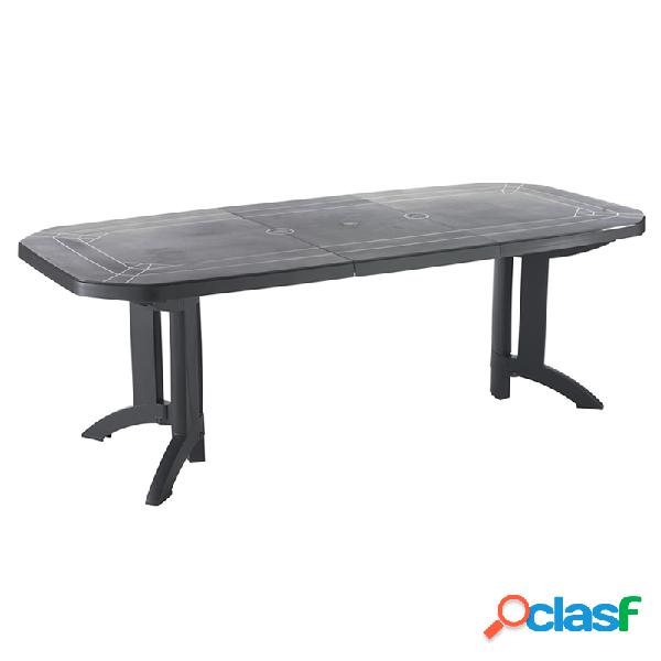 Mesa resina extensible grosfillex vega antracita 165-220x100cm