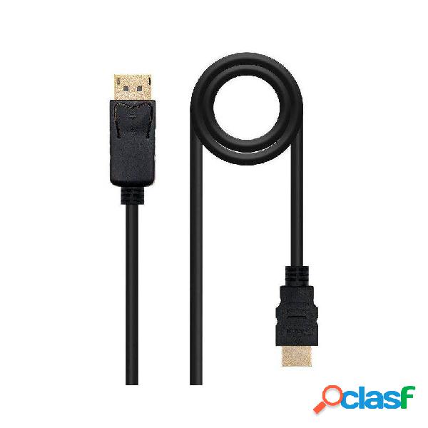 Cable displayport nanocable 10.15.4303/ displayport macho - hdmi macho/ 3m/ negro