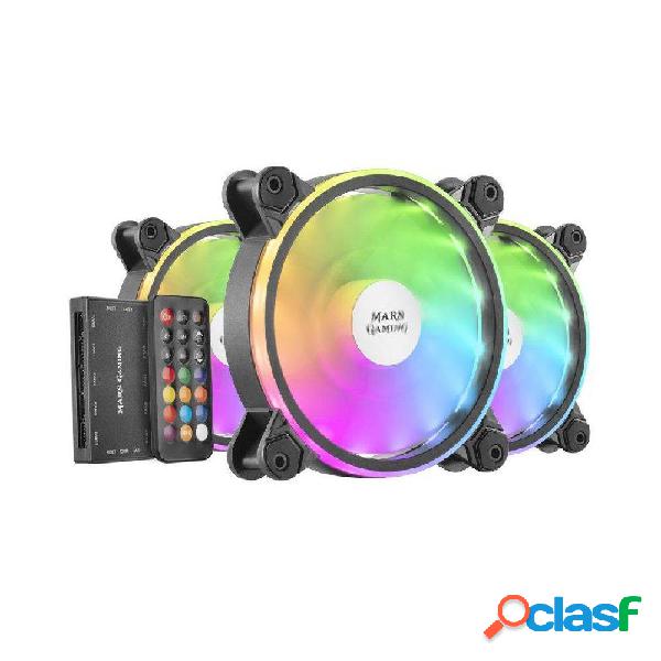 Pack 3 ventiladores mars gaming mfxkit/ 12cm + hub + mando a distancia Pack 3 ventiladores mars gaming mfxkit/ 12cm + hub + mando a distancia