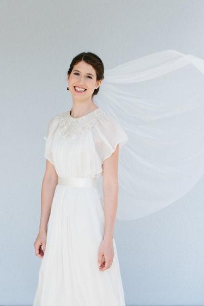 Boda simple de una sola capa del velo de novia longitud de - Boda simple de una sola capa del velo de novia longitud de -