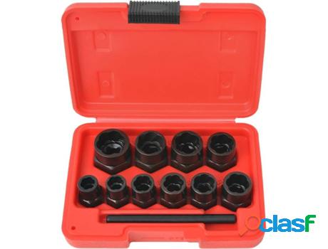 Vidaxl juego de extractor de pernos y tuercas dañadas 11 piezas acero Vidaxl juego de extractor de pernos y tuercas dañadas 11 piezas acero