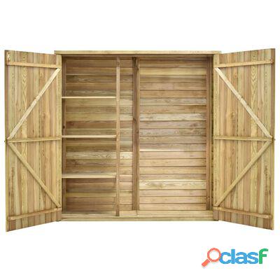 vidaXL Caseta herramientas jardín madera pino impregnada 163x50x171 cm 3