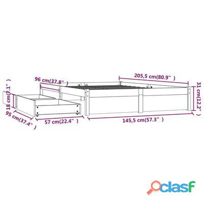 vidaXL Estructura de cama con cajones 140x200 cm 9