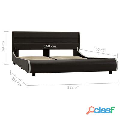 vidaXL Estructura de cama LED cuero sintético gris antracita 160x200cm 8