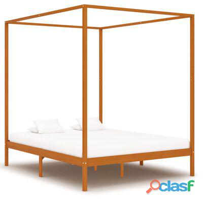 Vidaxl cama con dosel de madera maciza de pino marrón miel 160x200 cm(sku:283260)* Vidaxl cama con dosel de madera maciza de pino marrón miel 160x200 cm(sku:283260)*