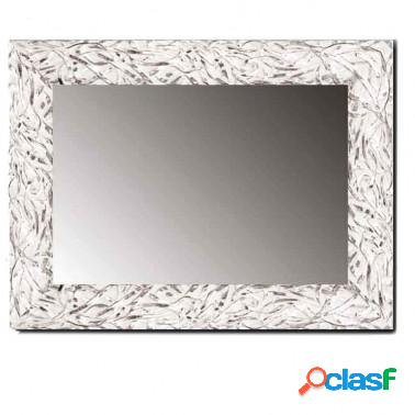 Espejo de pared moldura blanco y plata serie sibila largo 43 x ancho 3 x alto 43 cm. Espejo de pared moldura blanco y plata serie sibila largo 43 x ancho 3 x alto 43 cm.