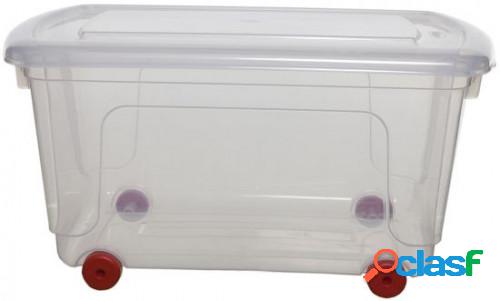 Archivo 2000 caja de almacenaje con 4 ruedas y tapa. capacidad 45 litros 380x610x320 mm cristal transparente Archivo 2000 caja de almacenaje con 4 ruedas y tapa. capacidad 45 litros 380x610x320 mm cristal transparente
