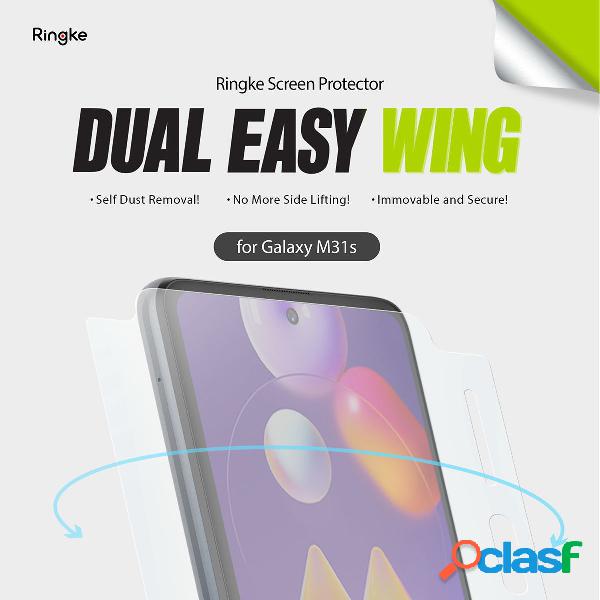 Ringke galaxy m31s screen protector dual easy wing full (1+1) transparent