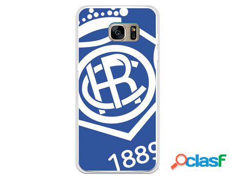 Funda para Samsung Galaxy S7 Edge del Recre Escudo Fondo azul - Licencia Oficial Real Club Recreativo de Huelva