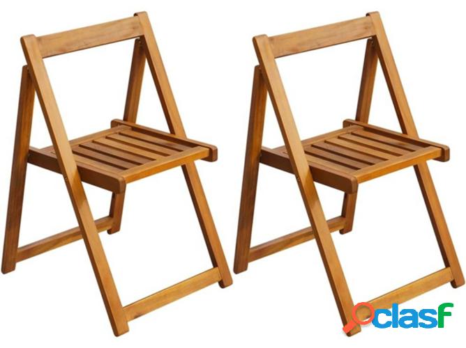 Vidaxl sillas plegables de jardín 2 unidades madera de acacia maciza Vidaxl sillas plegables de jardín 2 unidades madera de acacia maciza