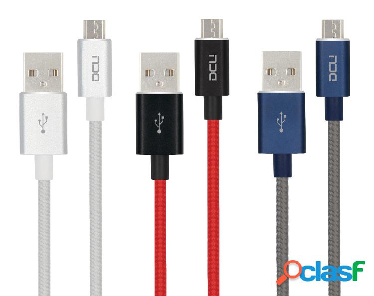 Cable usb 2.0a a microusb algodon gris dcu longitud 1m