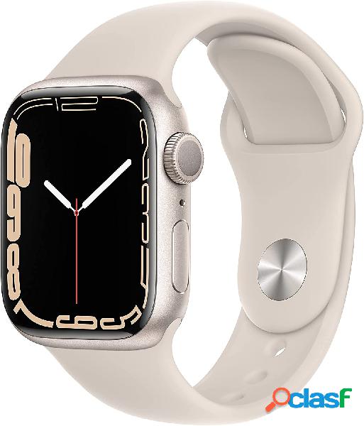 Reloj Apple Watch Series 7 (GPS) - Color Blanco Estrella (Starlight). Caja de Aluminio en Color Blanco Estrella de 41 mm - Correa Deportiva en Color Blanco Estrella (Starlight) - Talla única.