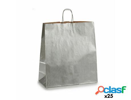 Bolsa de papel plateado (16 x 59 x 46 cm) (25 unidades) Bolsa de papel plateado (16 x 59 x 46 cm) (25 unidades)