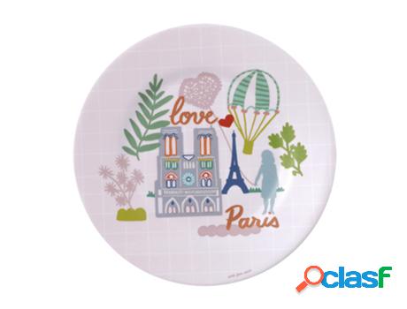 Lote de 6 platos petit jour notre-dame le paris d'émilie (rosa - melamina - 20 x 20 x 1 cm) Lote de 6 platos petit jour notre-dame le paris d'émilie (rosa - melamina - 20 x 20 x 1 cm)