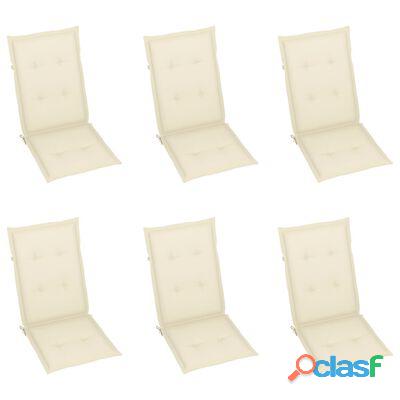 vidaXL Sillas de jardín plegables 6 uds y cojines madera maciza acacia(SKU:3064121)* 4