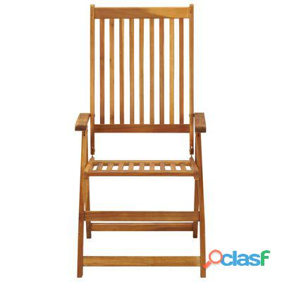 vidaXL Sillas de jardín reclinables 2 uds madera maciza acacia cojines(SKU:3064074)* 2