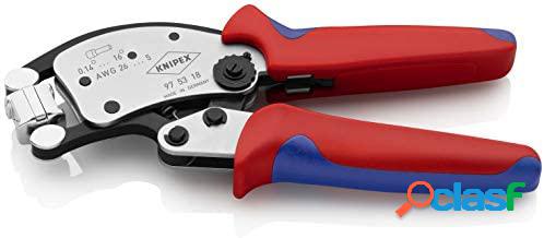 KNIPEX Twistor16 Alicate autoajustable para crimpar punteras huecas con cabezal giratorio para crimpar (240 mm) 97 53 18