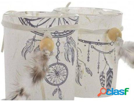 Portavela HOGAR Y MÁS Boho Papel Con Pluma Para Diseño Simpático Y Original