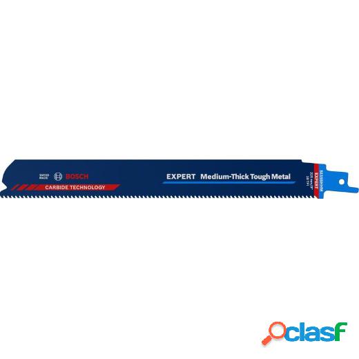 Bosch Professional 1x Hoja de sierra sable Expert 'Medium-Thick Tough Metal' S 1155 HHM (para Acero resistente, Láminas de acero inoxidable, Longitud 225 mm, accesorios Sierra sable)