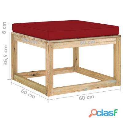 vidaXL Juego de muebles de jardín 6 piezas con cojines rojo tinto(SKU:3065214)* 5