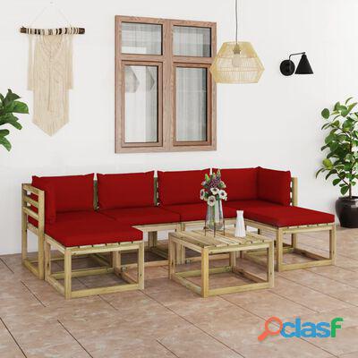 vidaXL Set de muebles de jardín 7 piezas con cojines madera impregnada(SKU:3065220)* 1