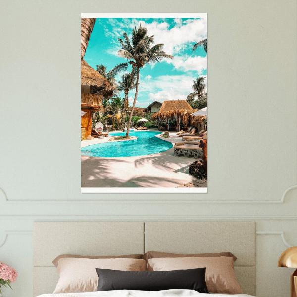 Cartel de coconut tree resort cielo azul sereno arte del mar Cartel de coconut tree resort cielo azul sereno arte del mar