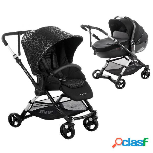 Coche de Paseo Duo Jane Minnum Imatrix + Plataforma Isofix Estrellas negro/gris - Black Stars