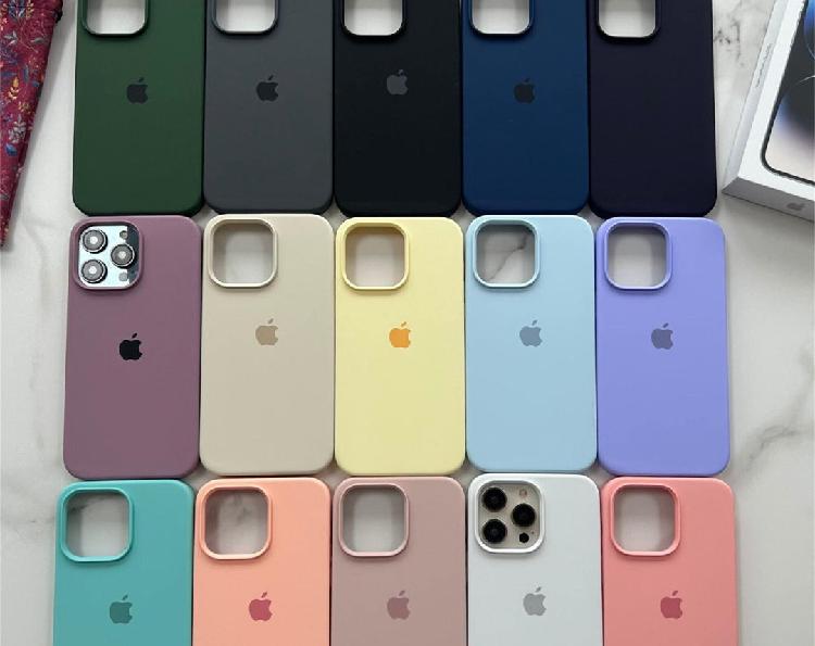 Funda de teléfono de silicona de colores sólidos para iPhone