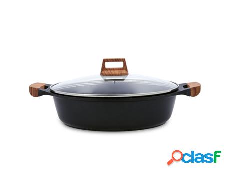 Cacerola con tapa quid karbon aluminio fundido negro 32 cm Cacerola con tapa quid karbon aluminio fundido negro 32 cm