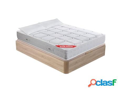 Pack descanso colchón gama alta de muelles ensacados 27cm + canapé abatible blanco y almohada fibra pikolin - wow 180x200