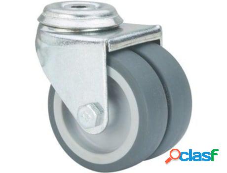 Rueda giratora agujero m10 20i75-pgi poliamix-goma gris (doble) eje liso alex