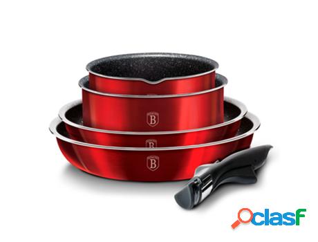 Batería de cocina aluminio forjado 9 piezas, berlinger haus, at-6145, inducción, asa extraíble Batería de cocina aluminio forjado 9 piezas, berlinger haus, at-6145, inducción, asa extraíble