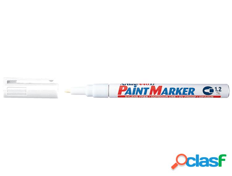Artline EK-440 - Rotulador permanente, punta redonda de 1,2 mm, apto para metal caucho y plástico, color blanco