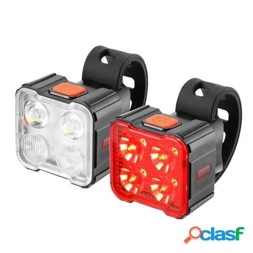 Juego de luces de bicicleta recargables luces de bicicleta impermeables delanteras y traseras para montar de noche