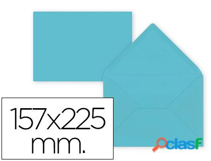 Liderpapel SB75 - Sobre C5, tamaño 157 x 225 mm, solapa pico engomada, color azul celeste, paquete de 9 unidades