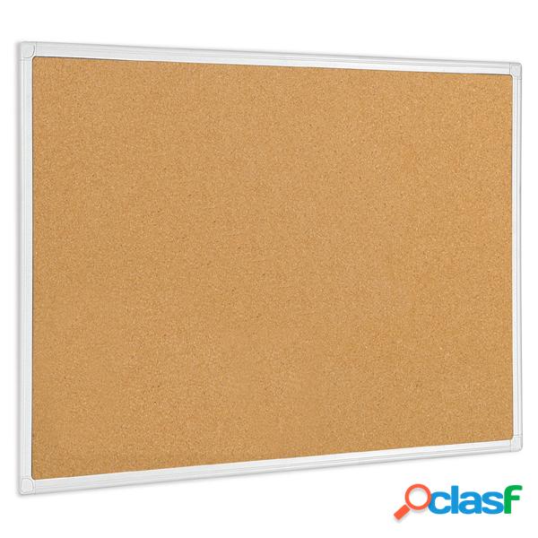 Q-Connect KF03562 - Pizarra de corcho, marco de aluminio, corcho de 1 mm de grosor, tamaño 120 x 90 cm
