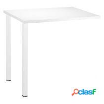 Extensiã³n blanca para mesa recta squadra 80 x 60 cm pata metal