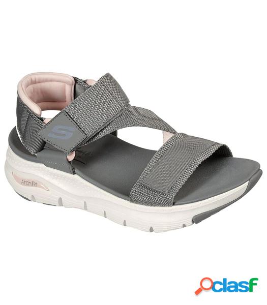 Sandalias Skechers Arch Fit Pop Retro Mujer Gray Pink 40