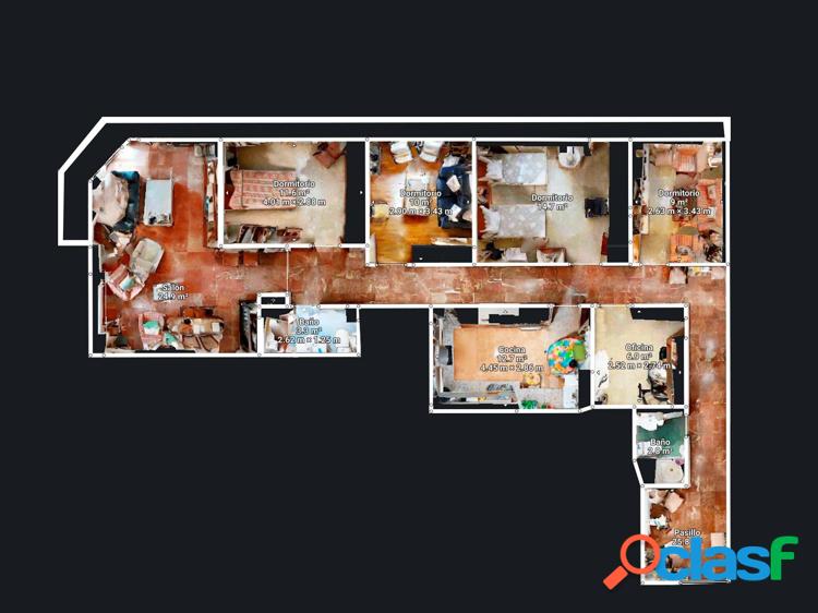 Amplio piso con garaje en Carril del Pic/xc3/xb3n de 5 habitaciones, 2 ba/xc3/xb1os y balc/xc3/xb3n 6