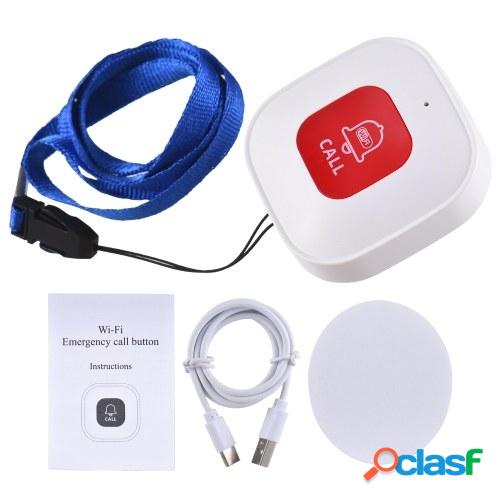 Botón de llamada de emergencia WiFi portátil Mini WiFi Recargable de 1Pcs Botón de alerta de enfermera
