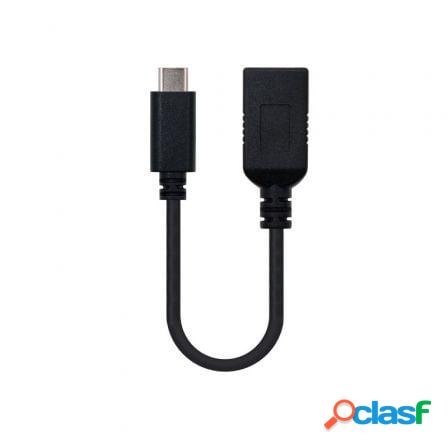 Cable usb 3.1 nanocable 10.01.4201/ usb tipo-c macho - usb hembra/ 15c